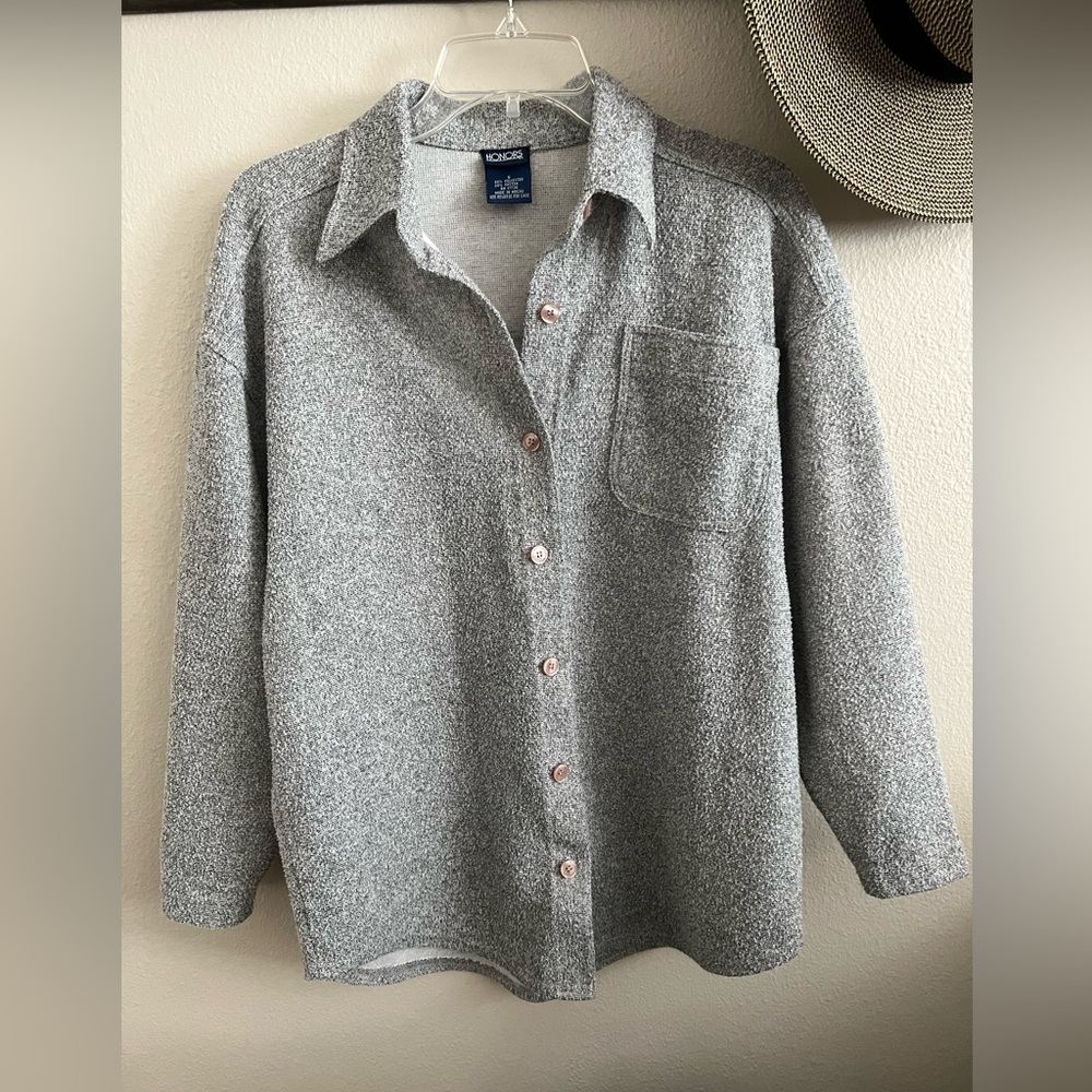 Vintage Honors Gray Lightweight Button Down Jacket Size S